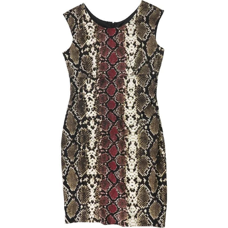 Calvin Klein Womens Snake Print Bodycon Dress, Brown, 8 Bodycon Dress Look