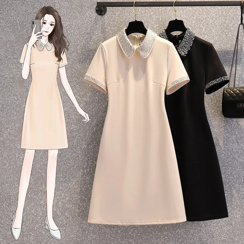 Plus size bejewelled collar shirt dress Plus Size T-shirt