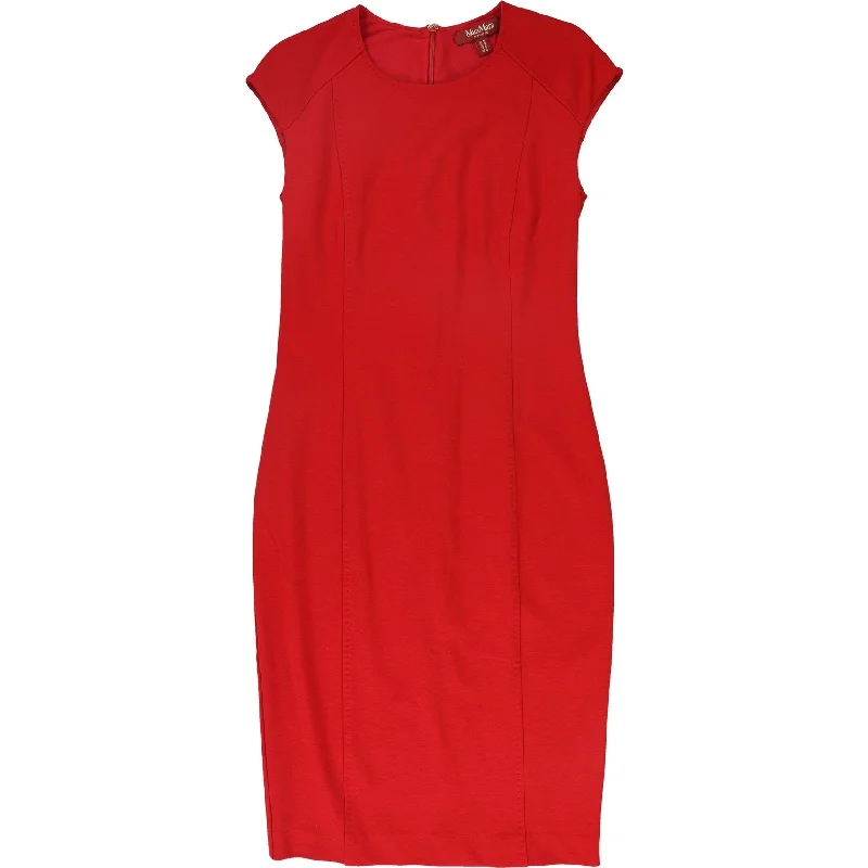 MaxMara Womens Seamed Bodycon Dress, Red, Medium Bodycon Cocktail Dress