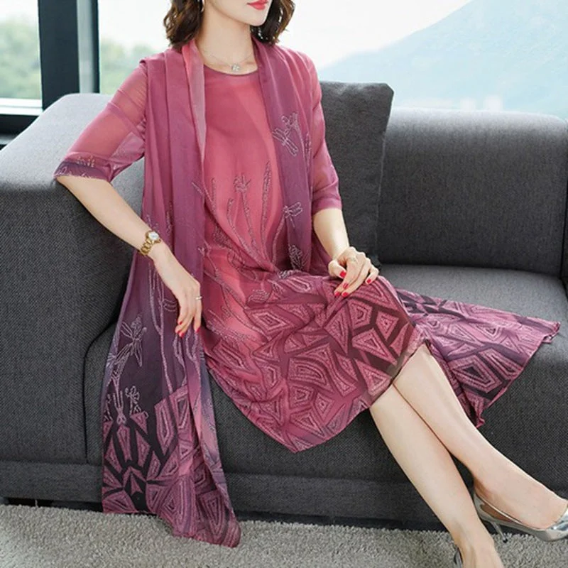 Plus Size Shawl Mock 2 Piece Dress Sexy Plus Dress