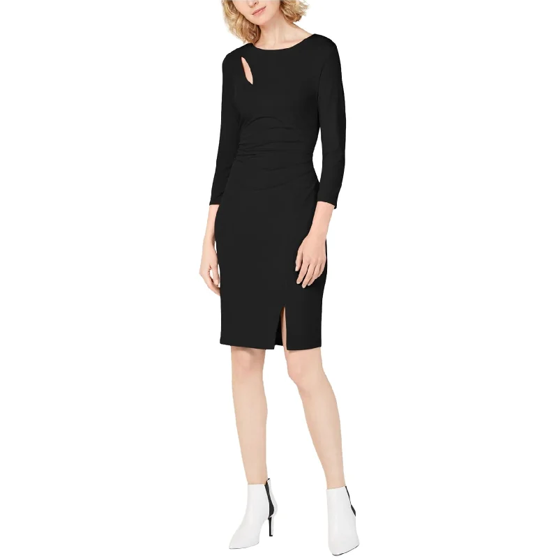 I-N-C Womens 3/4 Sleeve Bodycon Dress Lace Trim Bodycon