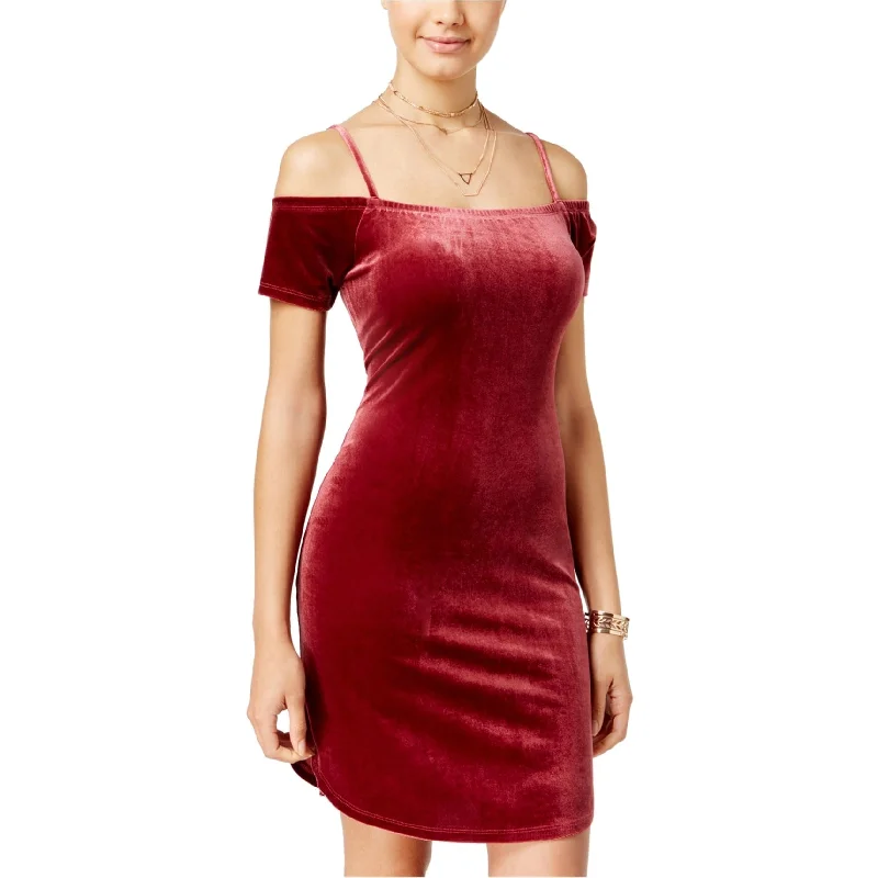 Planet Gold Womens Velvet Bodycon Dress, Red, X-Small Bodycon Pencil Dress