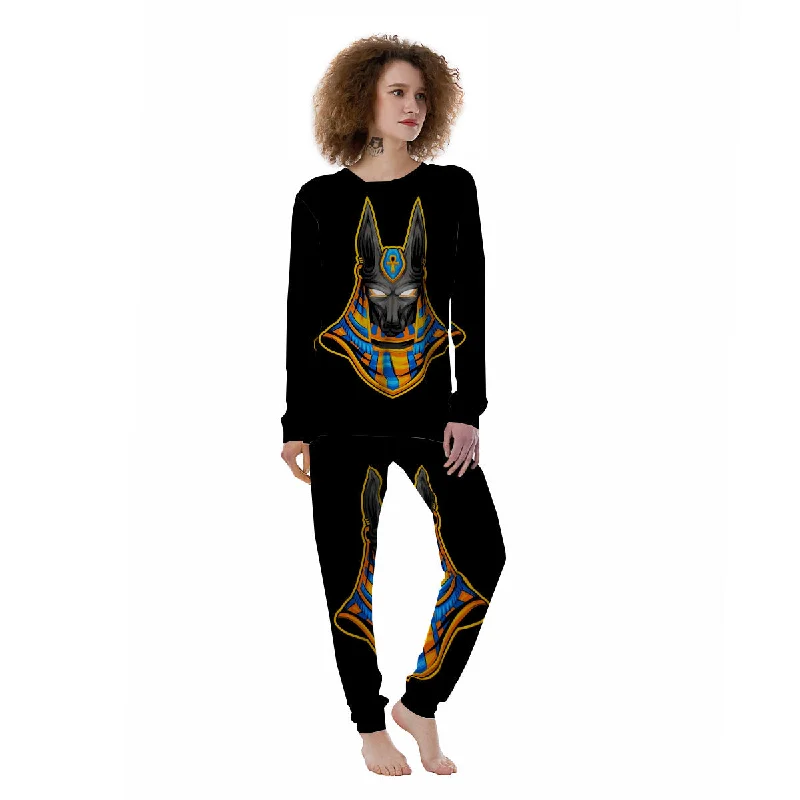 Anubis God Print Women's Pajamas Breathable cotton pajama sets