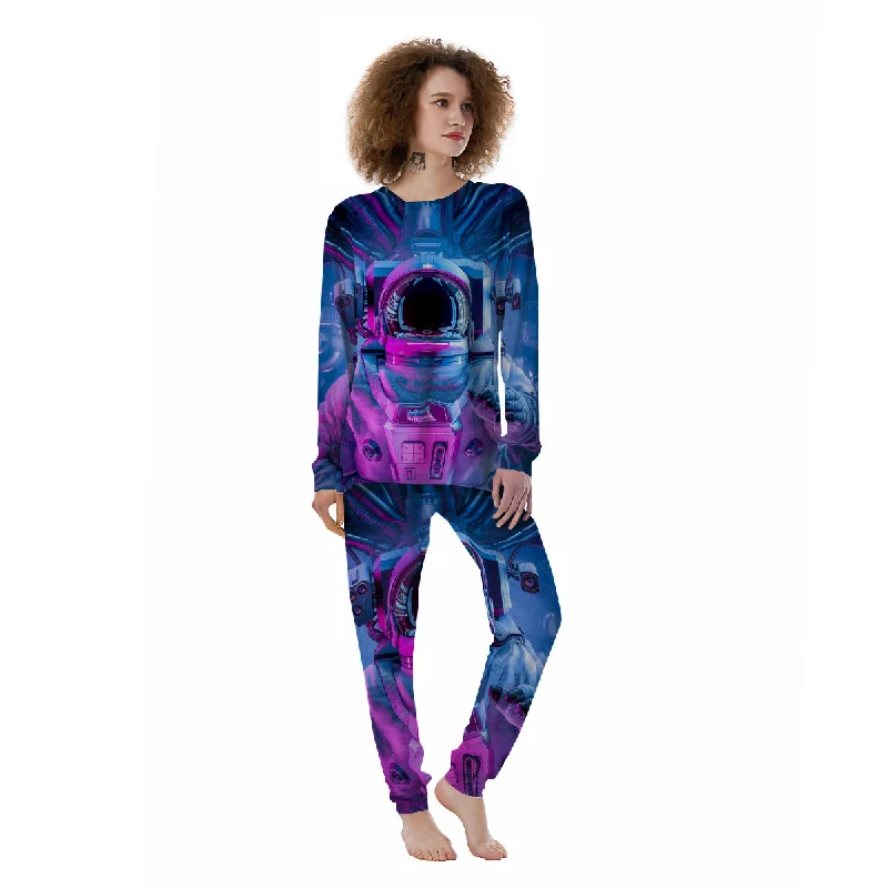 Astronaut Futuristic Print Women's Pajamas Silk pajama sets