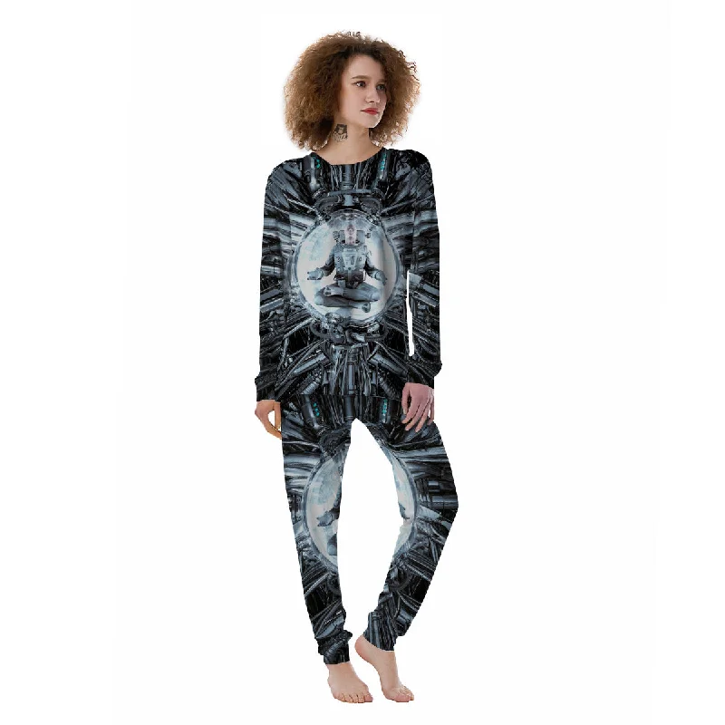 Astronaut In Machine Print Women's Pajamas Discounted pajama sets