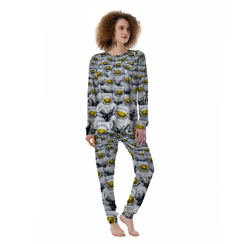 Astronauts Group Print Women's Pajamas Budget-friendly pajama sets