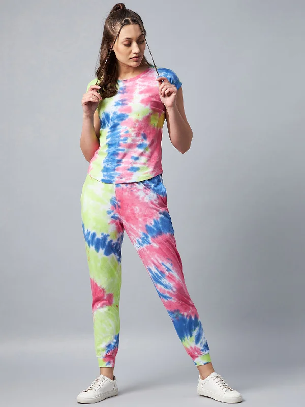 Women's Multicolored Tie & Dye Tracksuit Set - Stylestone Nordstrom pajama sets