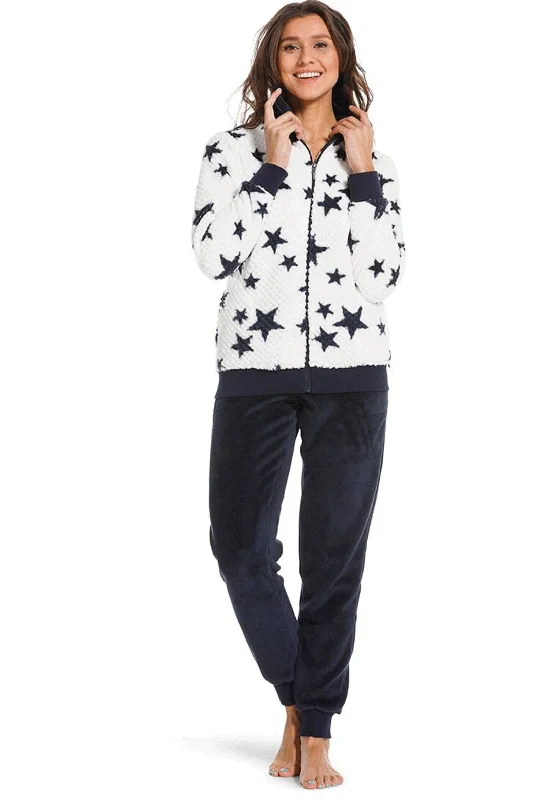 Rebelle Fluffy Star Zip Pyjama Set, White Best-selling pajama sets 2024