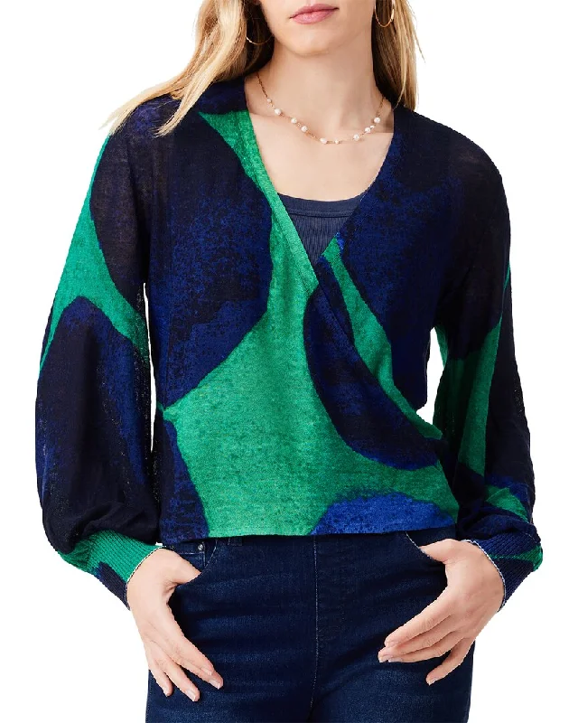 Nic+Zoe Petite Ocean Dot 4-Way Linen-Blend Cardigan Must-have sweaters for this season