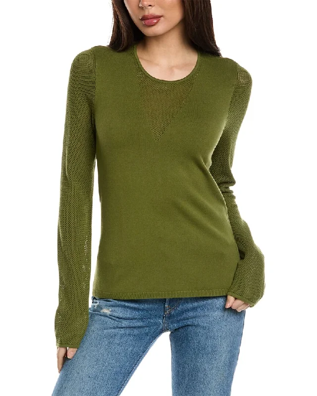 St. John Mesh Knit Sweater Cropped sweaters