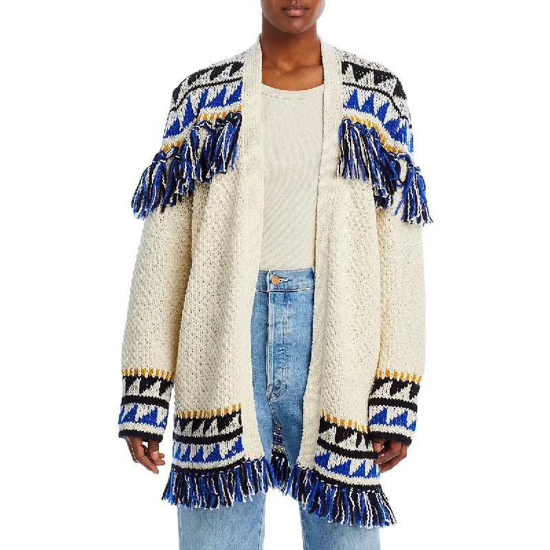 The Tassel Is Worth The Hassel Womens Alpaca Blend Tassel Cardigan Sweater Silk-blend sweaters