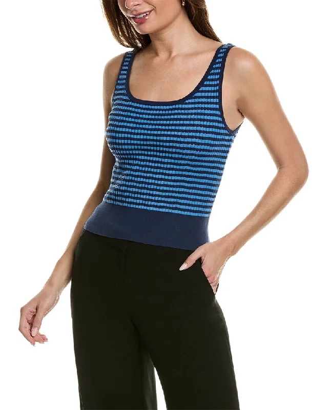 Lafayette 148 New York Striped Sweater Tank Layering sweaters