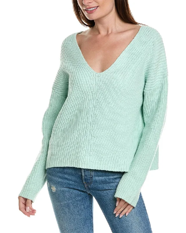 Theory Easy V-Neck Wool-Blend Sweater Party sweaters