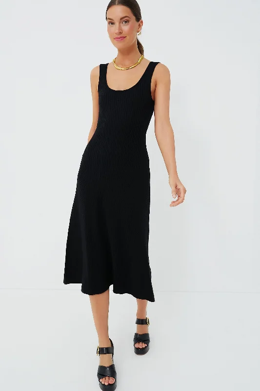 Black Scoop Sweater Midi Dress Anniversary midi dresses