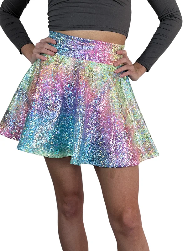 Skater Skirt - Rainbow Avatar Holographic Side-tie unclassified skirts