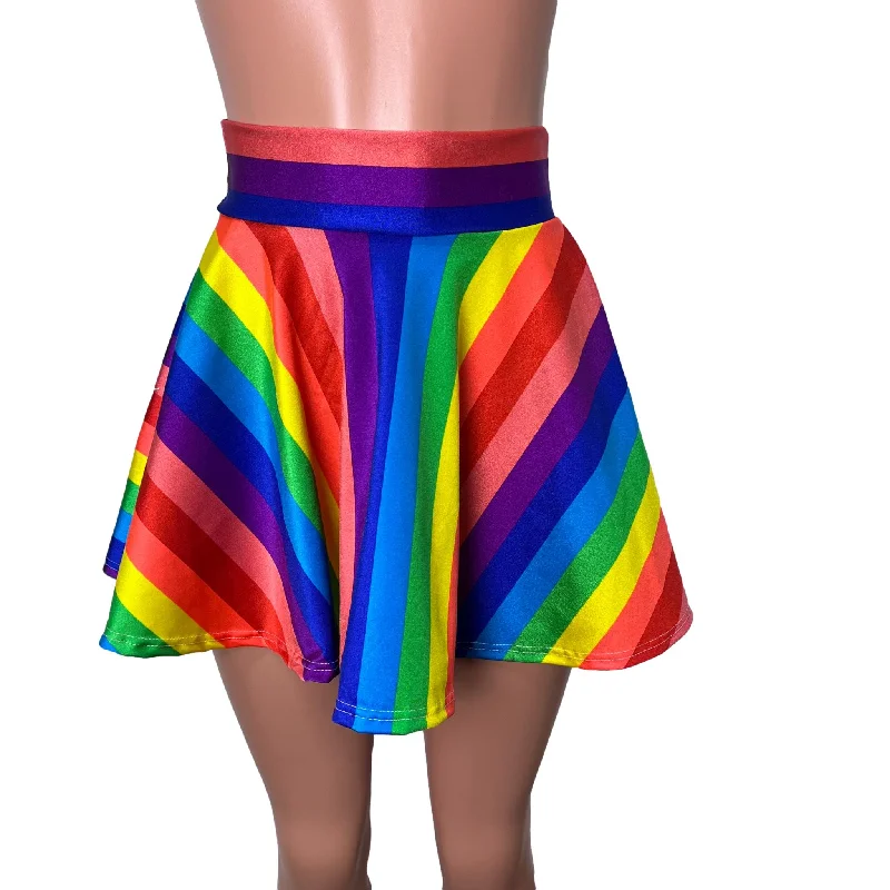 SALE - 1" Stripe Rainbow Skater Skirt Street style unclassified skirts