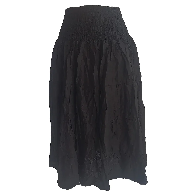 Solid Color Women Skirts in Black SK0086 020000 10 Striped unclassified skirts