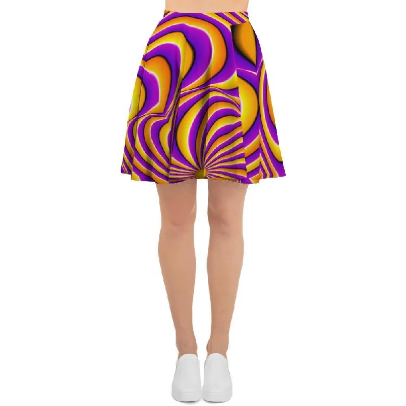 Yellow and purple spin illusion. Women's Skirt Monochrome unclassified skirts