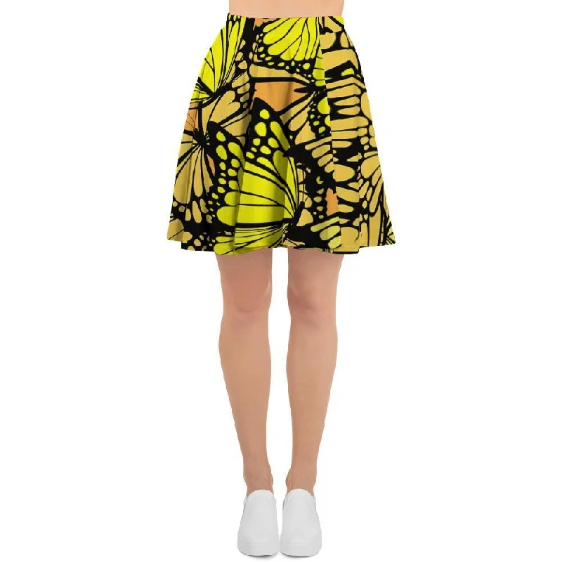 Yellow Monarch Butterfly Women's Skirt Pastel unclassified skirts