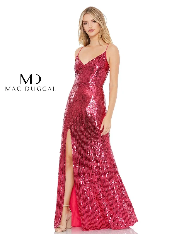 Mac Duggal 10737 Long Spaghetti Strap Prom Dress Best maxi dresses for date night