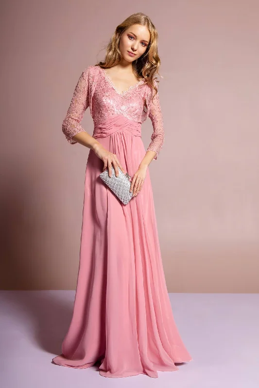 V-Neck Long Mother of the Bride Dress Sale Off-shoulder maxi dresses