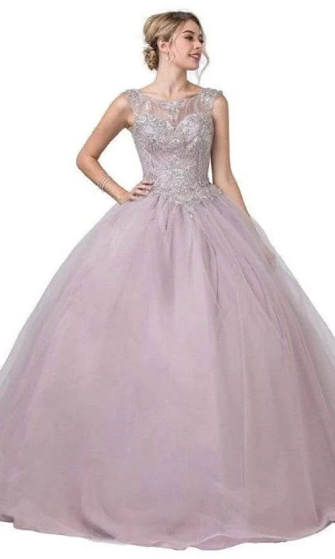 Aspeed Design - L2258 Illusion Bateau Beaded Ball Gown Outdoor party dresses