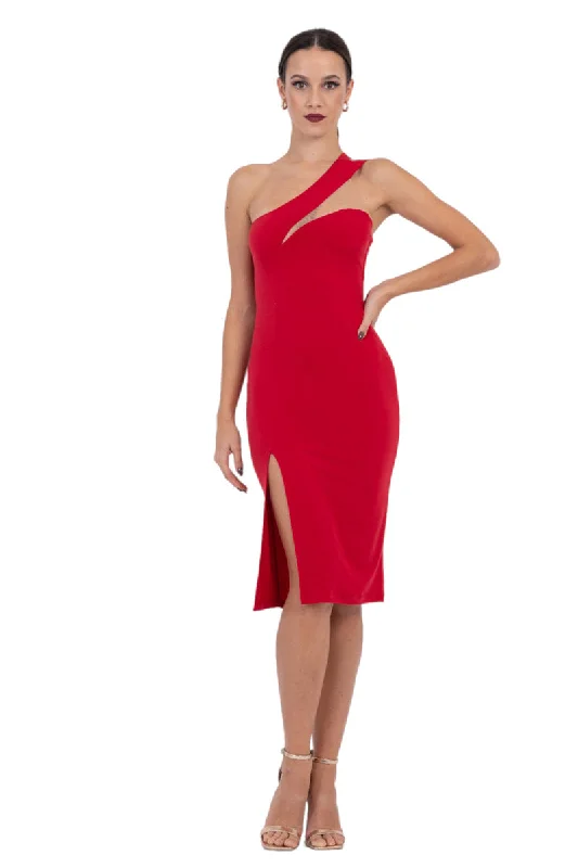 Asymmetric One-Shoulder Cutout Tango Dress Budget-friendly unclassified dresses