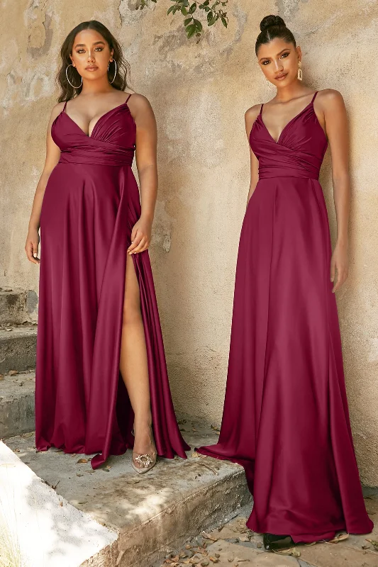 Cinderella Divine: Enchanting Wrap-Style Gown with Alluring Slit Bodycon unclassified dresses