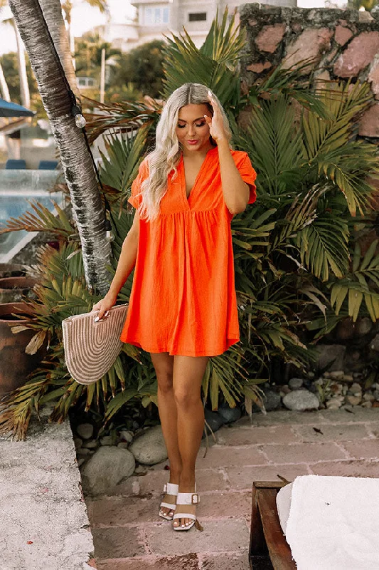 Clever Moment Shift Dress In Orange Boho unclassified dresses