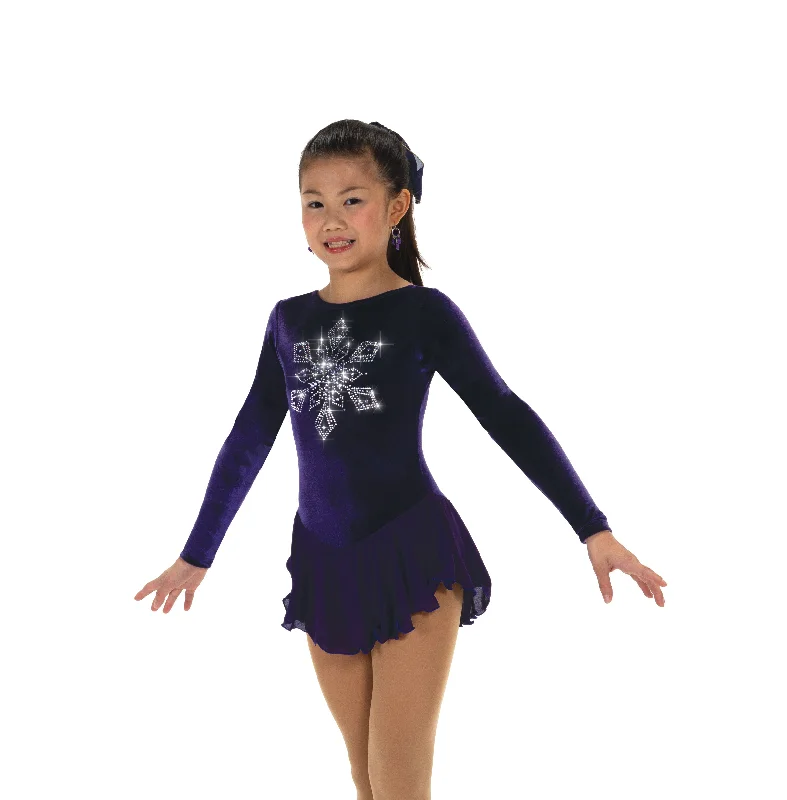 Jerry's Single Snowflake #601 Beaded Skating Dress - Dark Purple Satin unclassified dresses