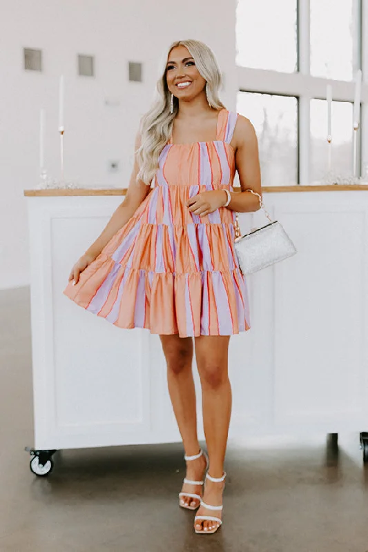 Dip And Twirl Shift Dress In Peach Comfortable unclassified dresses