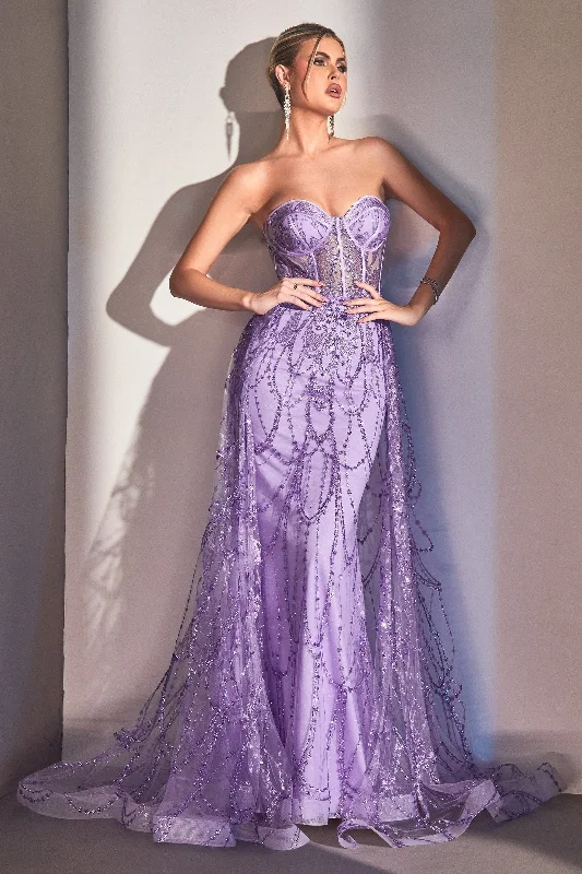 Encapsulate Elegance: Cinderella Divine's Shimmering Garland Gown Sequin unclassified dresses