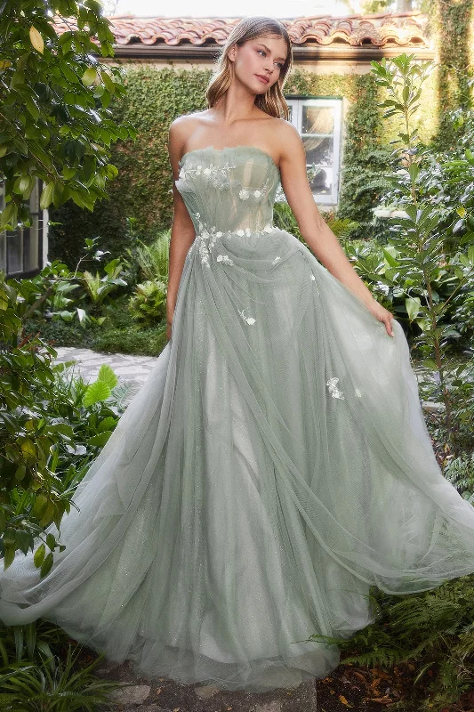 Enchanting Elegance Strapless Glitter Embroidered A-Line Dress for Unforgettable Occasions Metallic unclassified dresses