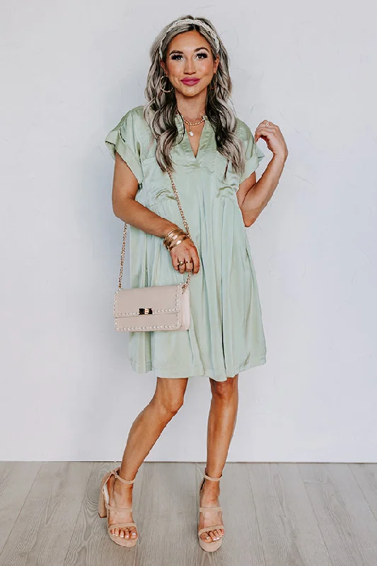 Enjoy The Daylight Shift Dress In Sage Color block unclassified dresses