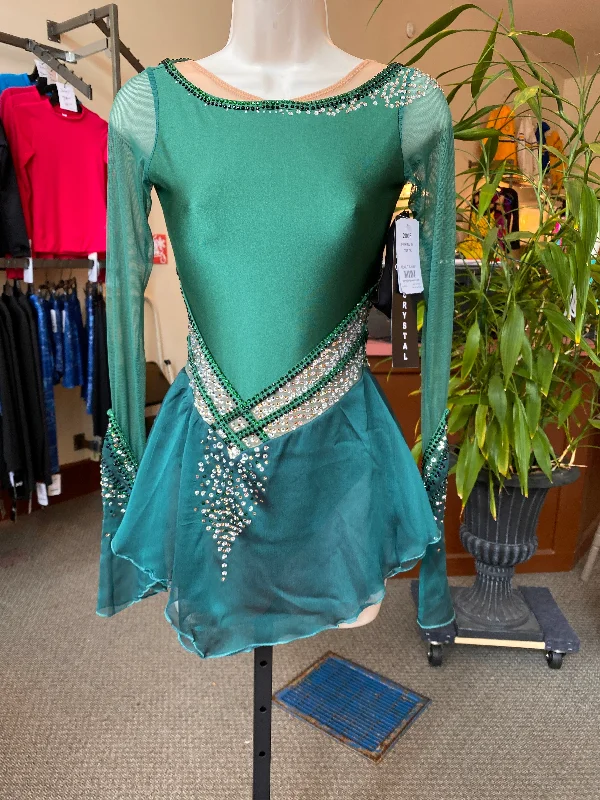 Jerry's Ready to Ship Emerald #200 Beaded Skating Dress Bright color unclassified dresses