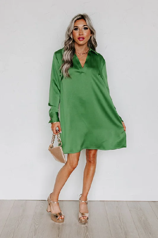 Love Crush Shift Dress in Green Breathable unclassified dresses