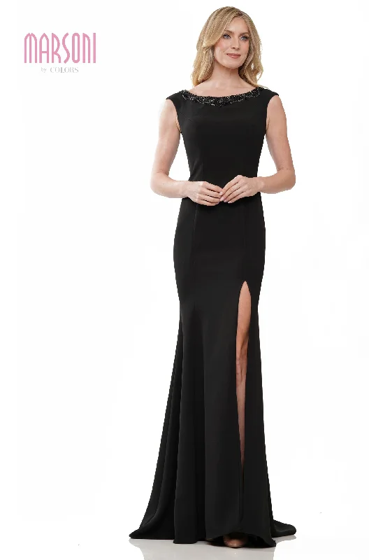 Marsoni by Colors -MV1247 Fit And Flare Dress With Beaded Neckline Affordable unclassified dresses