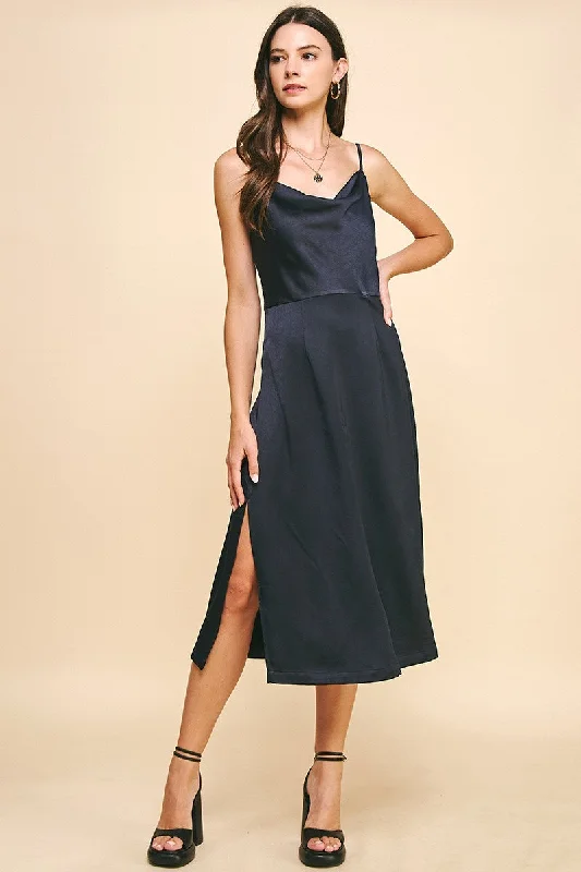 Nightfall Spark Deep Navy Dress One-shoulder unclassified dresses