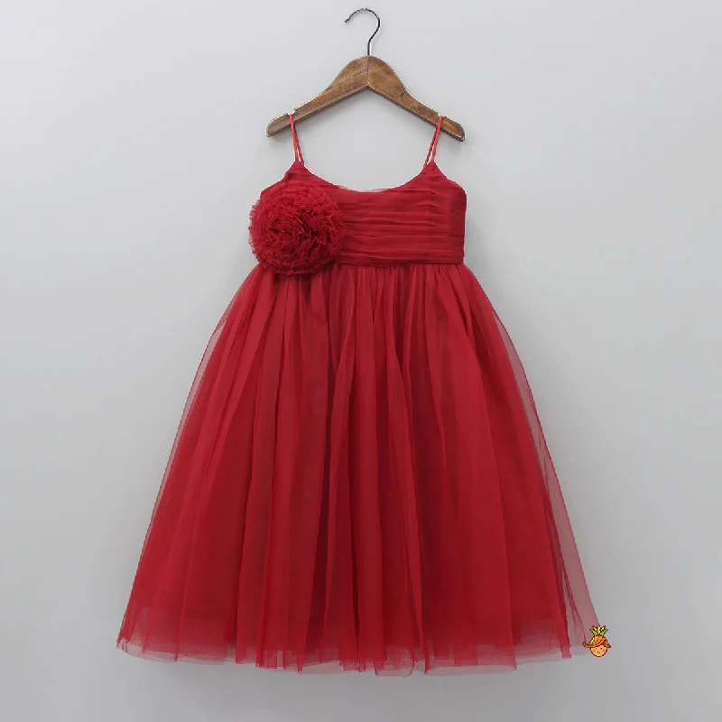 Pre Order: Maroon Floral Princess Gown Birthday floral dresses