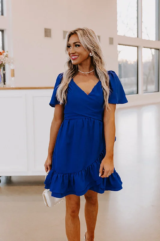 Seriously Sweet Babydoll Dress In Royal Blue Short unclassified dresses