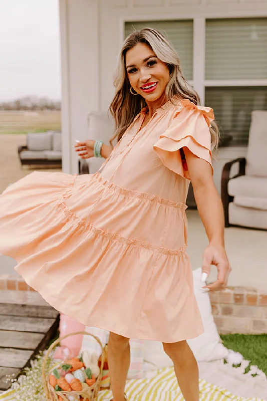 Simply Heartwarming Shift Dress In Peach Short unclassified dresses