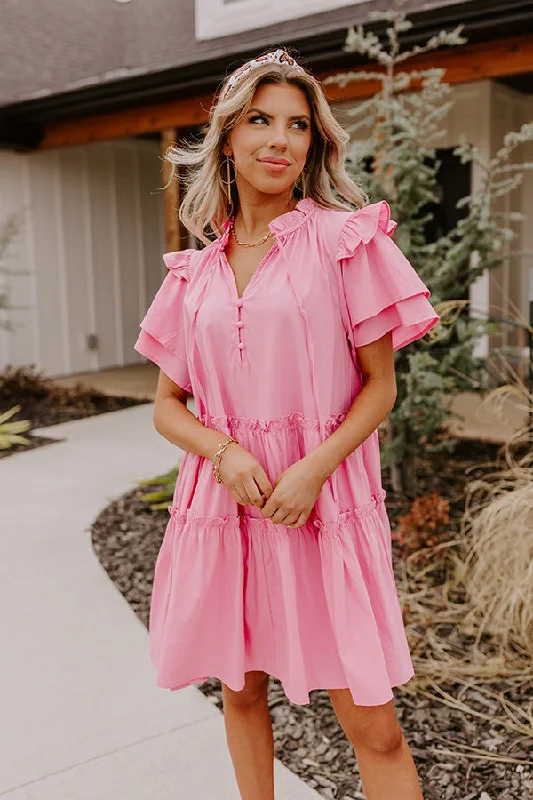 Simply Heartwarming Shift Dress In Pink Discounted unclassified dresses