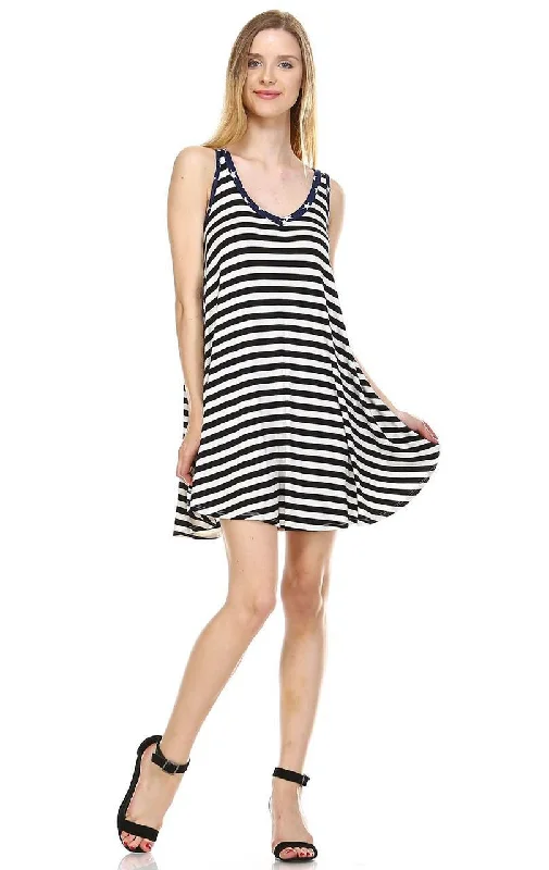 American Flag Dress Navy Star Collar V Black White Stripes 1 Lightweight unclassified dresses