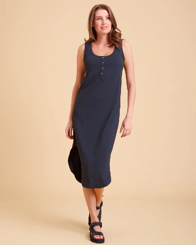 Nursing Tank Dress - Black Marle Feminine Tank Dress