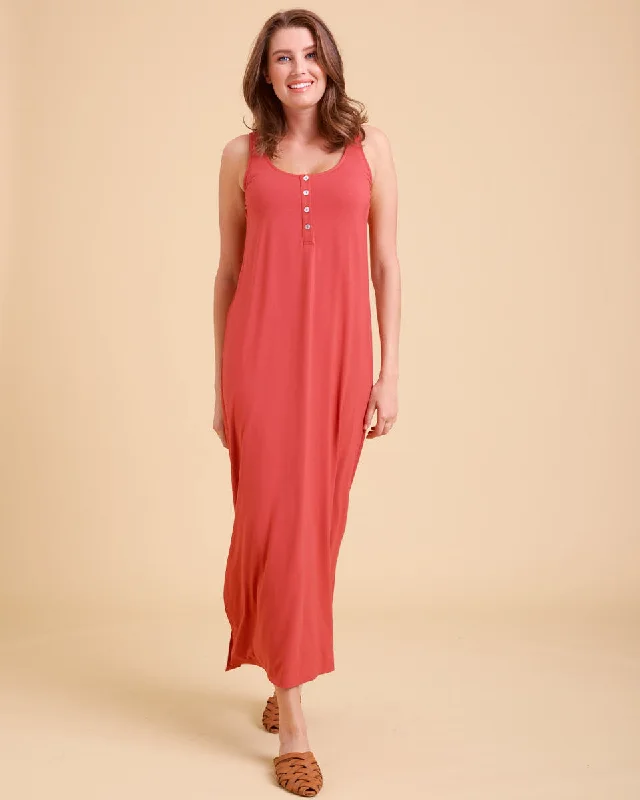 Eva Nursing Tank Dress - Deep Rose Bohemian Tank Dress