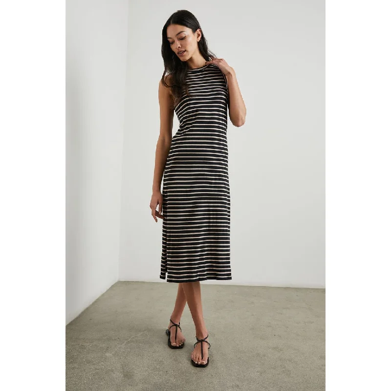 Rails Tank Dress in Black Ivory Stripe Tank Dress with Pockets