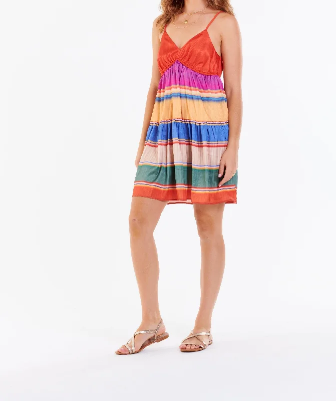 TARA STRAP TANK DRESS GETAWAY STRIPES A-line Tank Dress