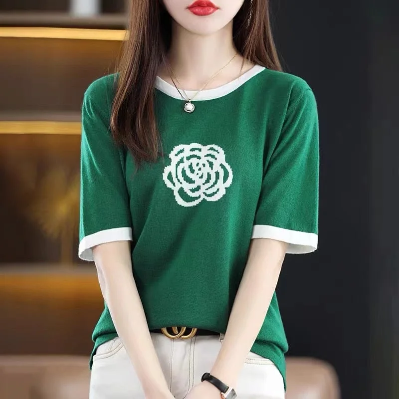 green  knitting Top