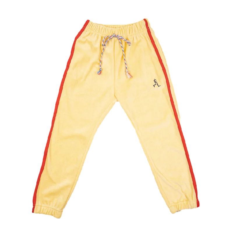 Yellow Velvet Gogger Pants