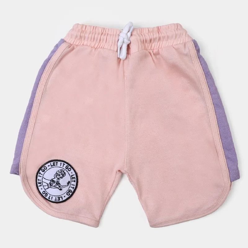 Girls Cotton Terry Short Character - Pink Vintage Denim Skirt